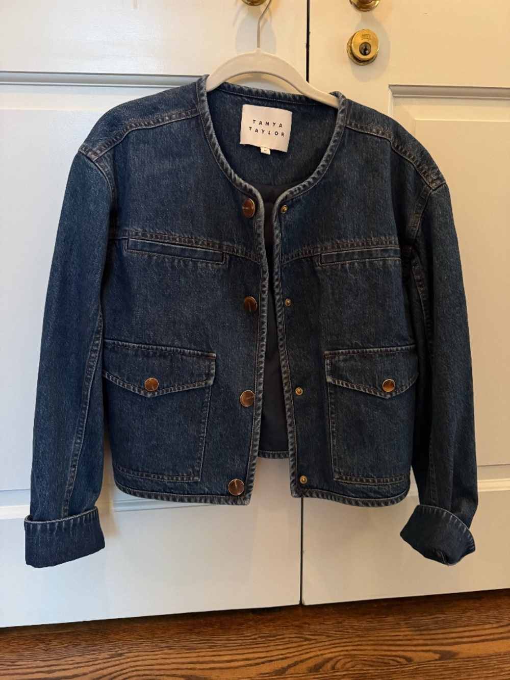 Tanya Taylor Kent Denim Button Down Jacket Size M